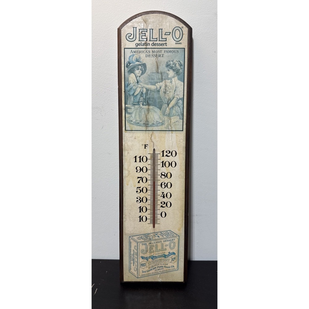 VTG Jello-O Advertising Wall Thermometer 1967 Working Gelatin Temperature Gauge